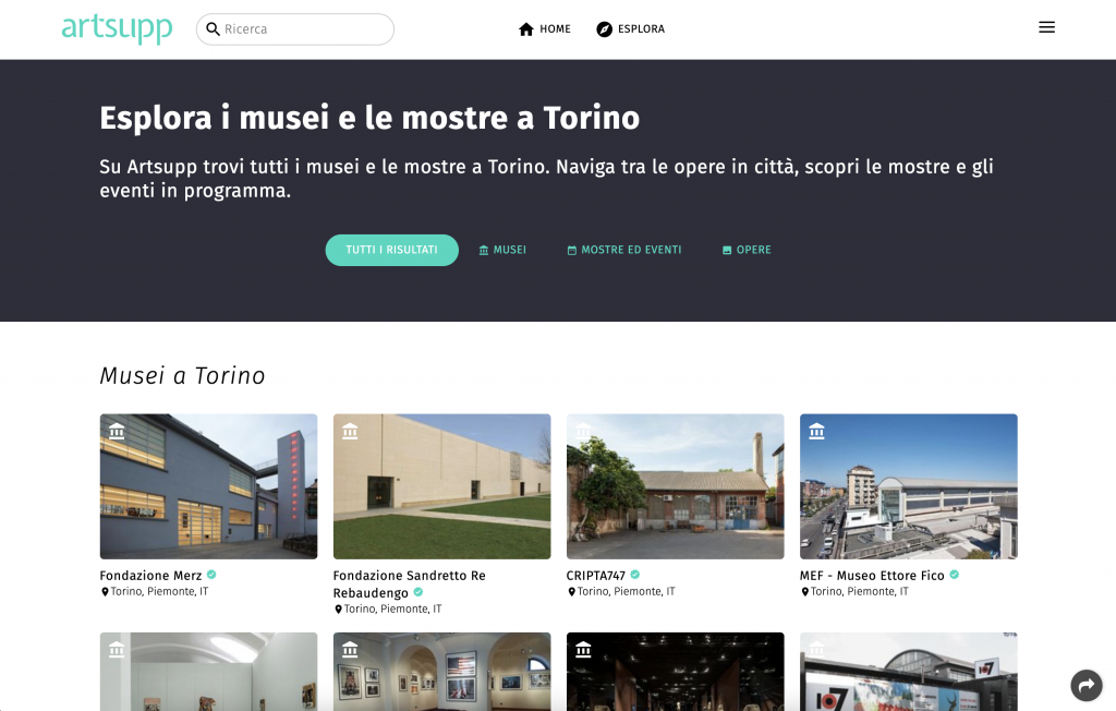 Museums and exhibtions in Torino Artsupp