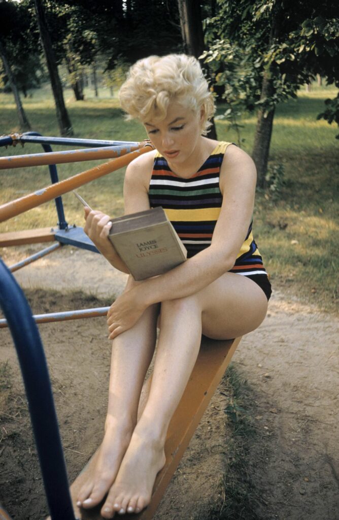 Marilyn Monroe reading ‘Ulysses’ by James Joyce, Long Island, New York, USA,1955